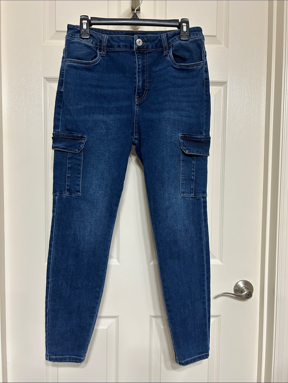 refuge Dark Blue Skinny Cargo Jeans Amazing Stretch Comfy as PJ Pants jr sz 9